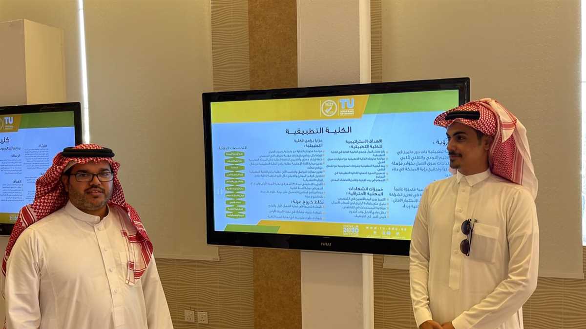 The participation of the Applied College in an introductory exhibition within the reception of the new students of Taif University for the academic year 1444 AH