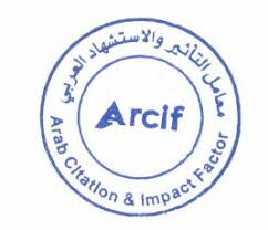 The journal has obtained the criteria of accreditation of the Arab influence and citation coefficient (ARCIf) 2019