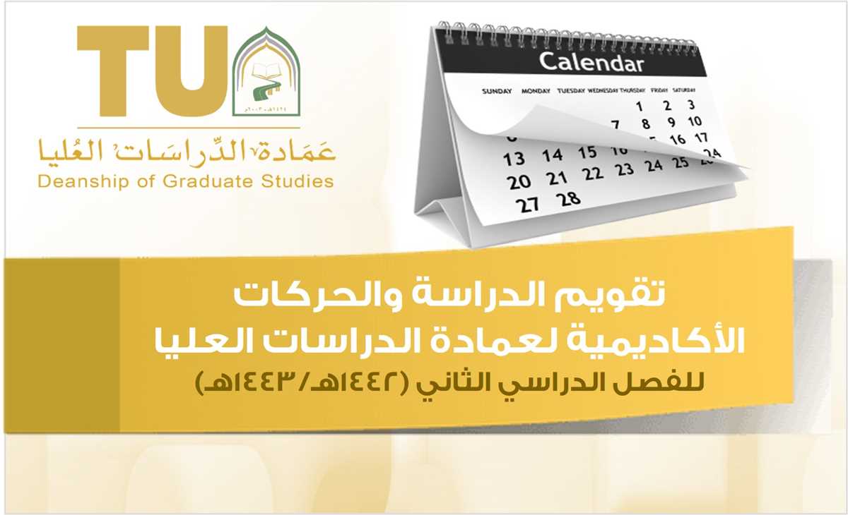 Academic Calendar and Procedures for the Deanship of Graduate Studies - Second Semester  